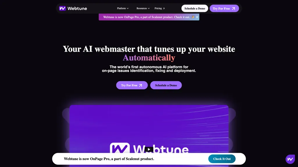 Webtune ai screenshot