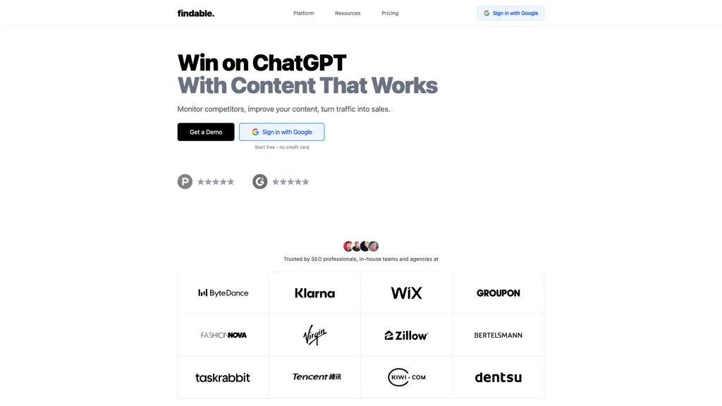 findable. screenshot