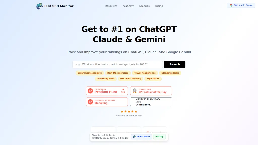 LLM SEO Monitor screenshot