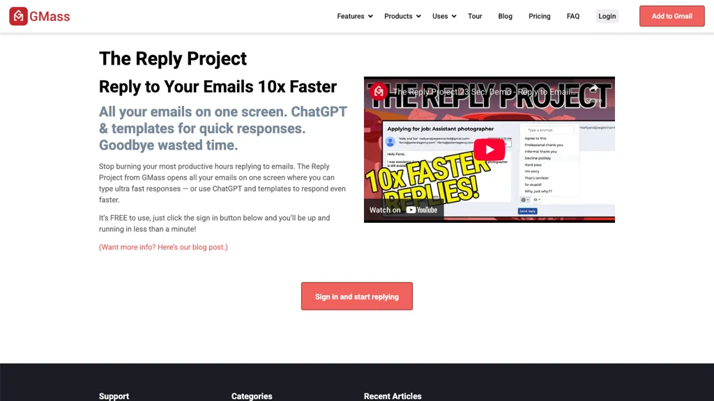 The Reply Project screenshot