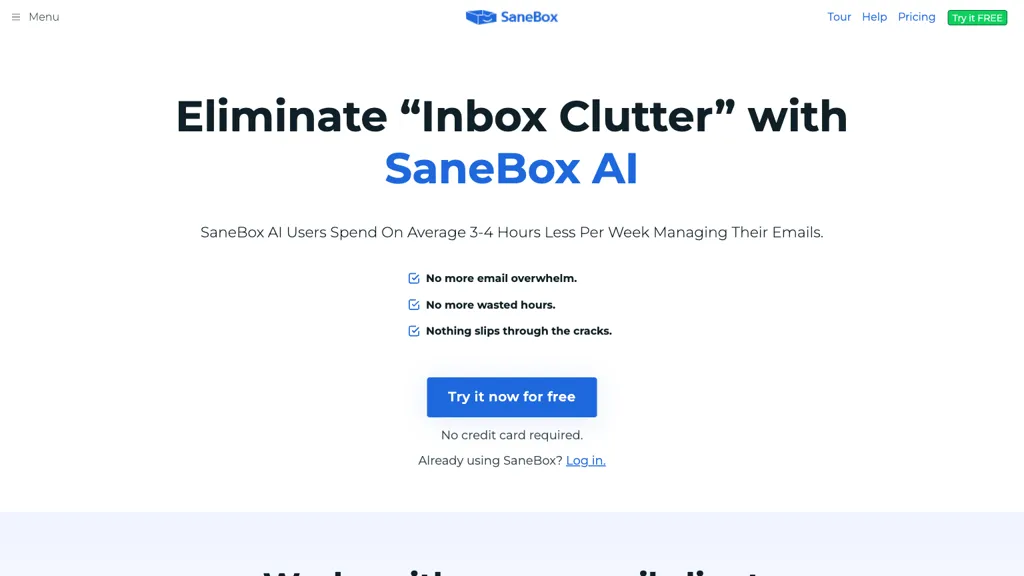 SaneBox screenshot