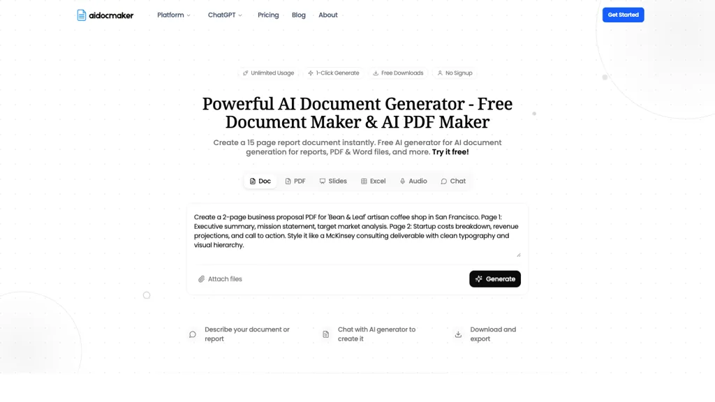 aidocmaker.com screenshot