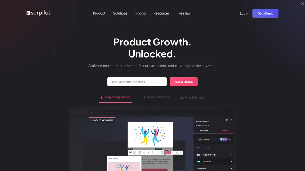 Userpilot screenshot