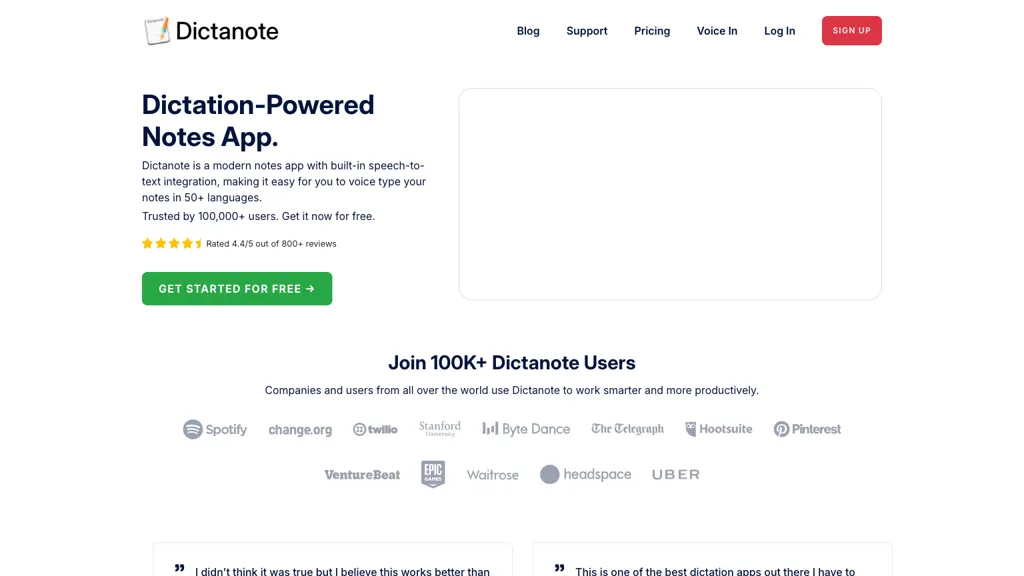Dictanote screenshot