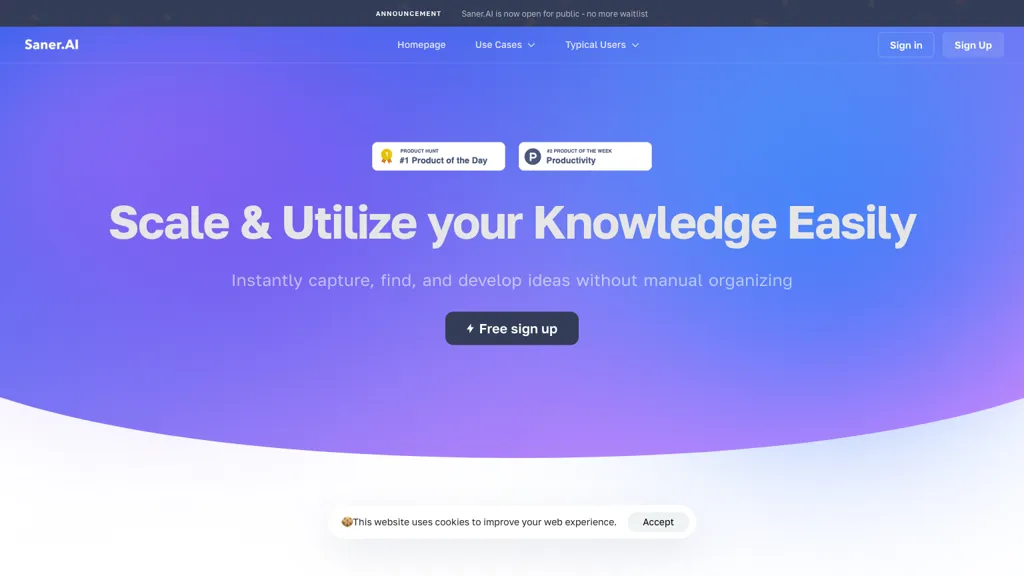 Saner.ai screenshot