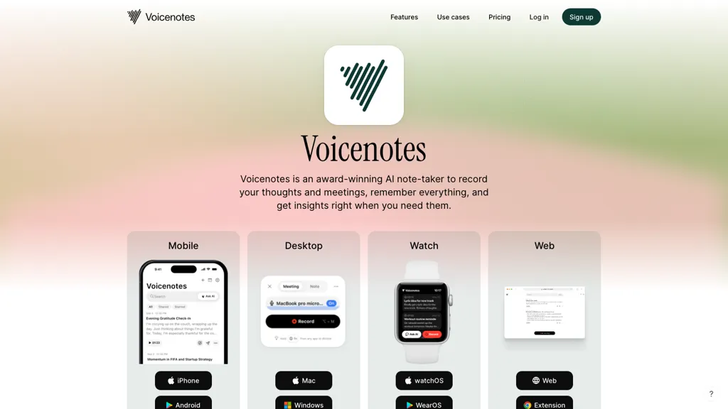 Voicenotes screenshot