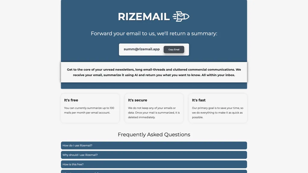 RizeMail screenshot