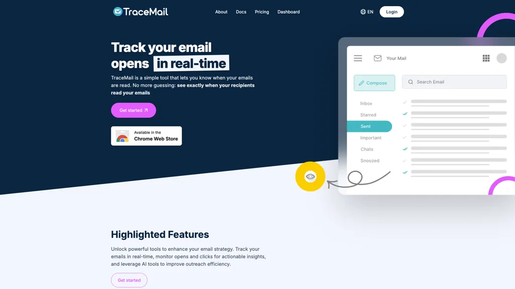 Tracemail screenshot