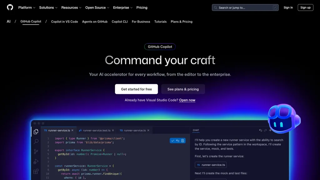 Github Copilot screenshot