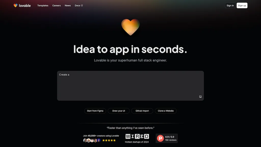 Loveable.dev screenshot