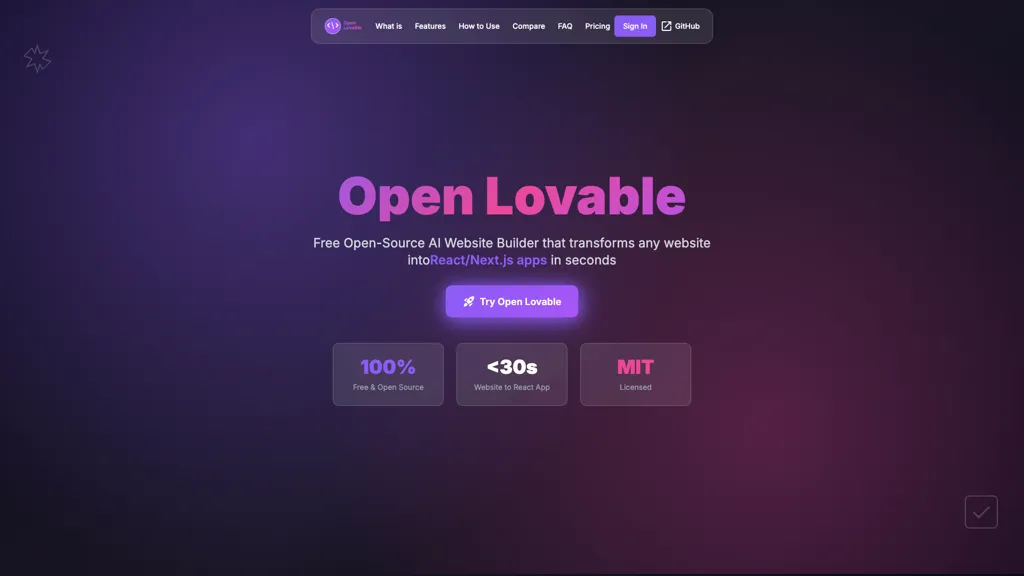 Open lovable screenshot