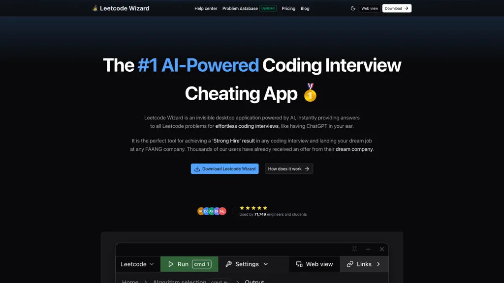 Leetcode wizard screenshot