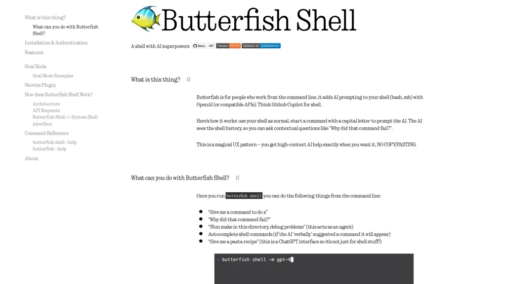 Butterfish Shell screenshot
