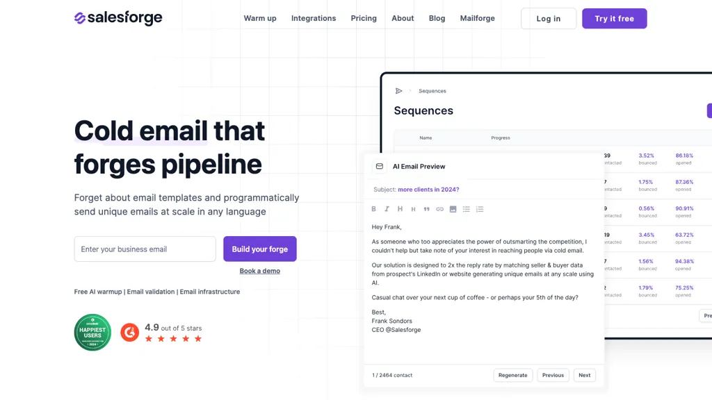 Salesforge screenshot