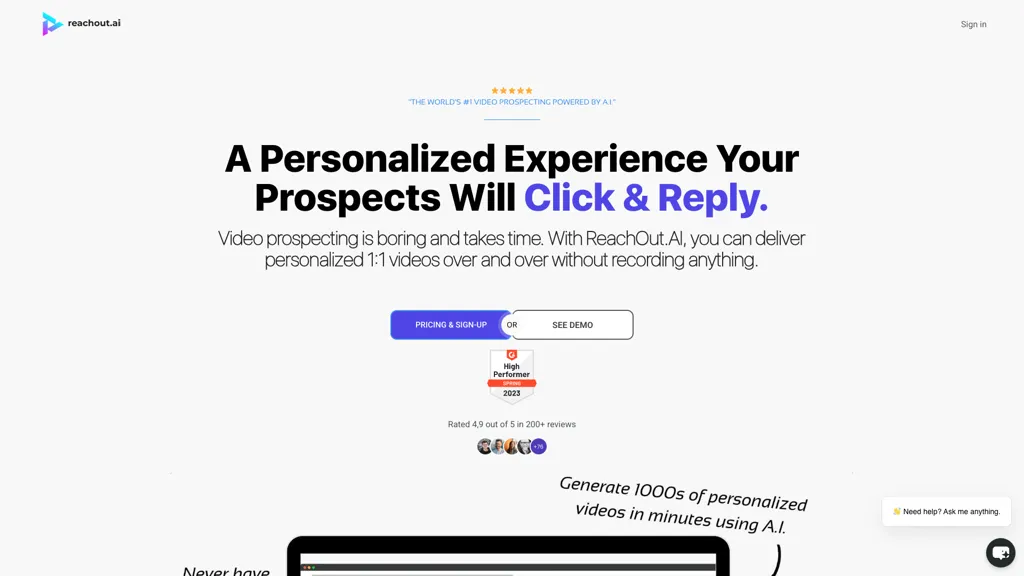 Reachout.ai screenshot