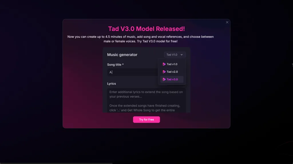 Tad AI screenshot