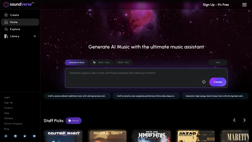 Soundverse AI screenshot