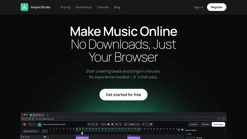 Ampedstudio.com screenshot
