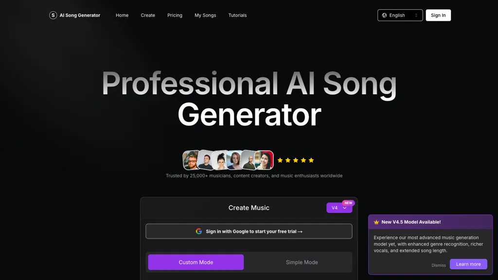 AI Song Generator screenshot