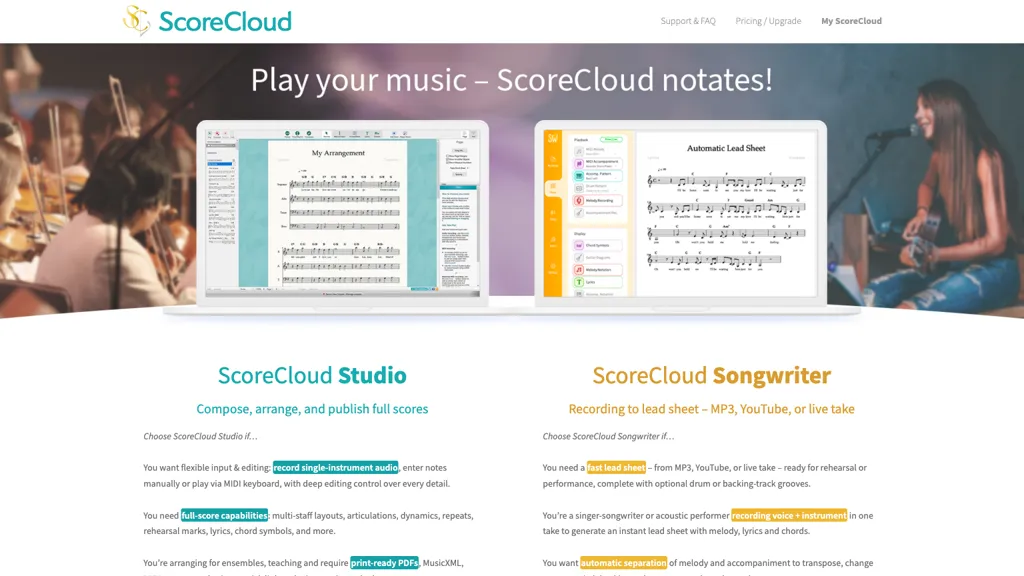 ScoreCloud screenshot