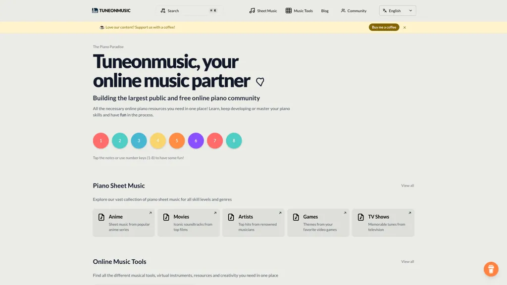 Tuneonmusic screenshot