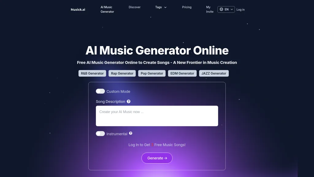 Musick AI screenshot