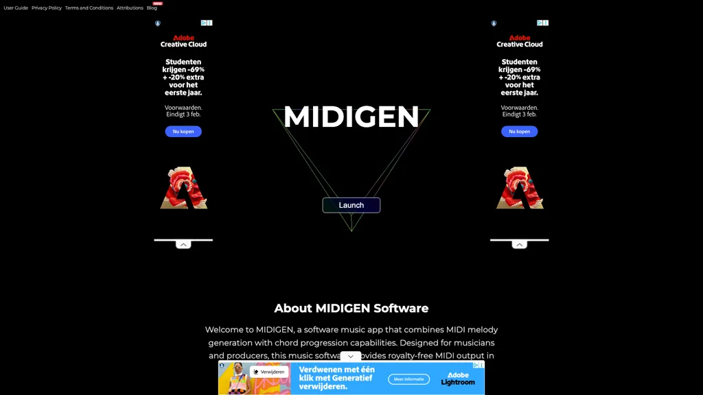 Midigen melody generator screenshot