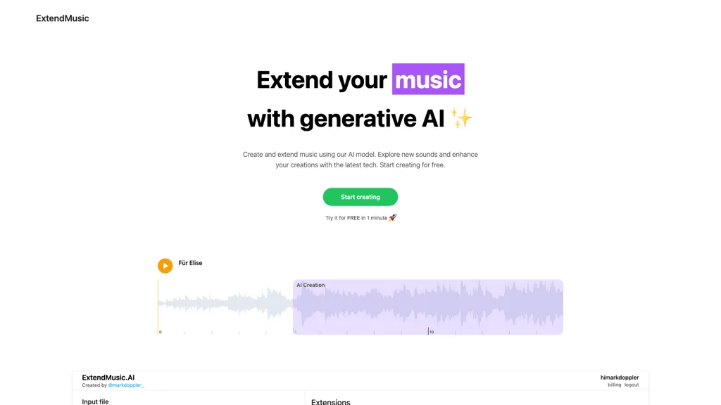 ExtendMusic.AI screenshot