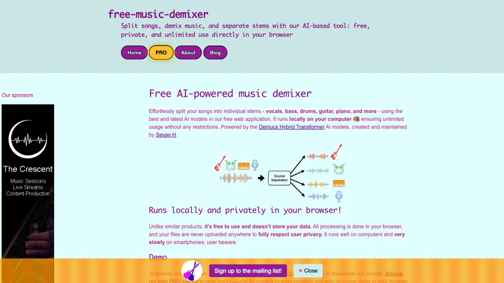 Free Music Demixer screenshot