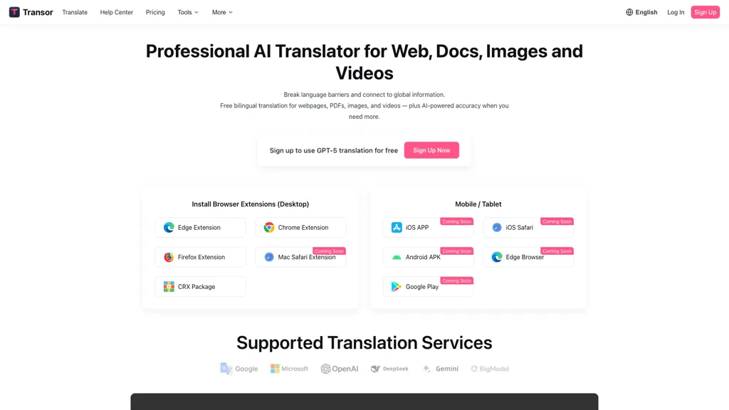 Transor screenshot