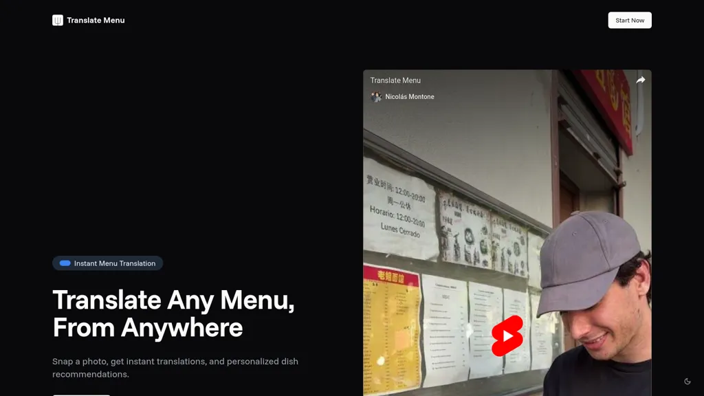 Translate Menu screenshot
