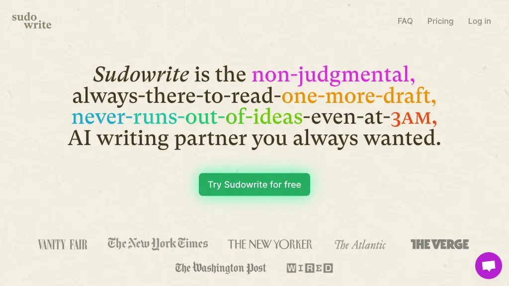 Sudowrite screenshot
