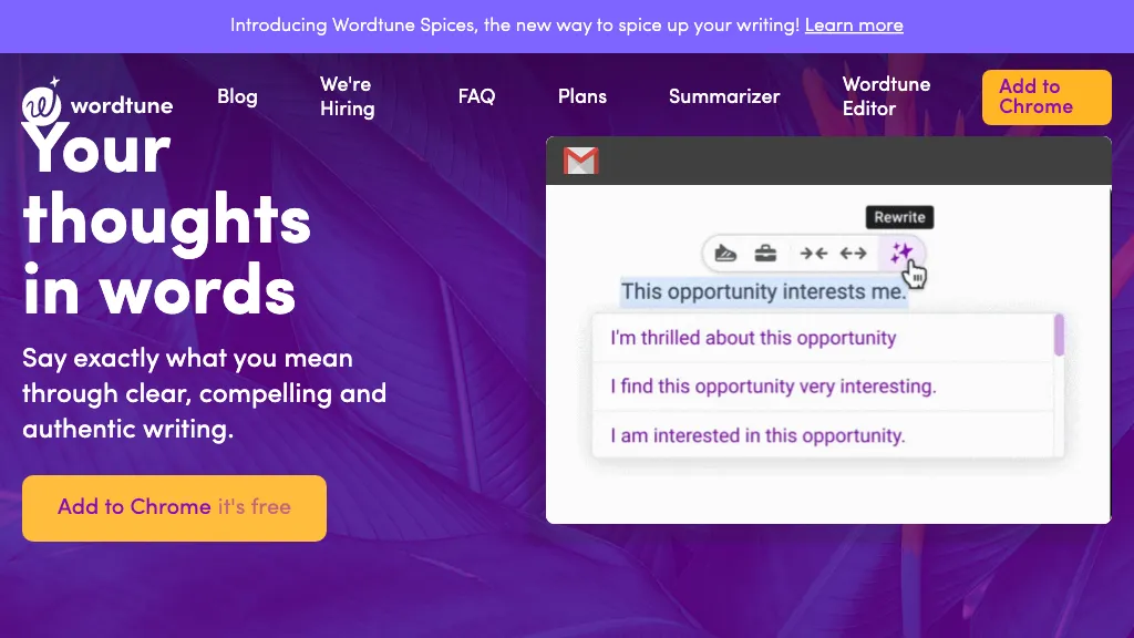 Wordtune screenshot