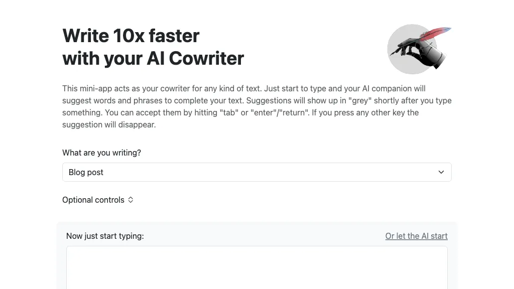 AI Cowriter screenshot