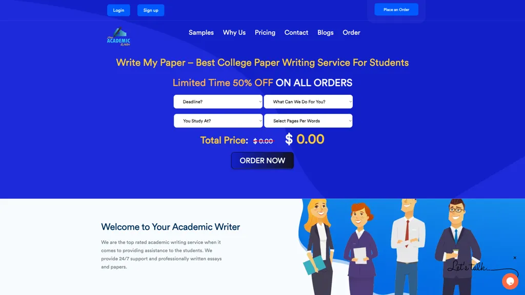 Your academic writer screenshot