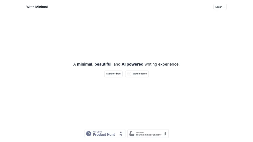 Write Minimal screenshot