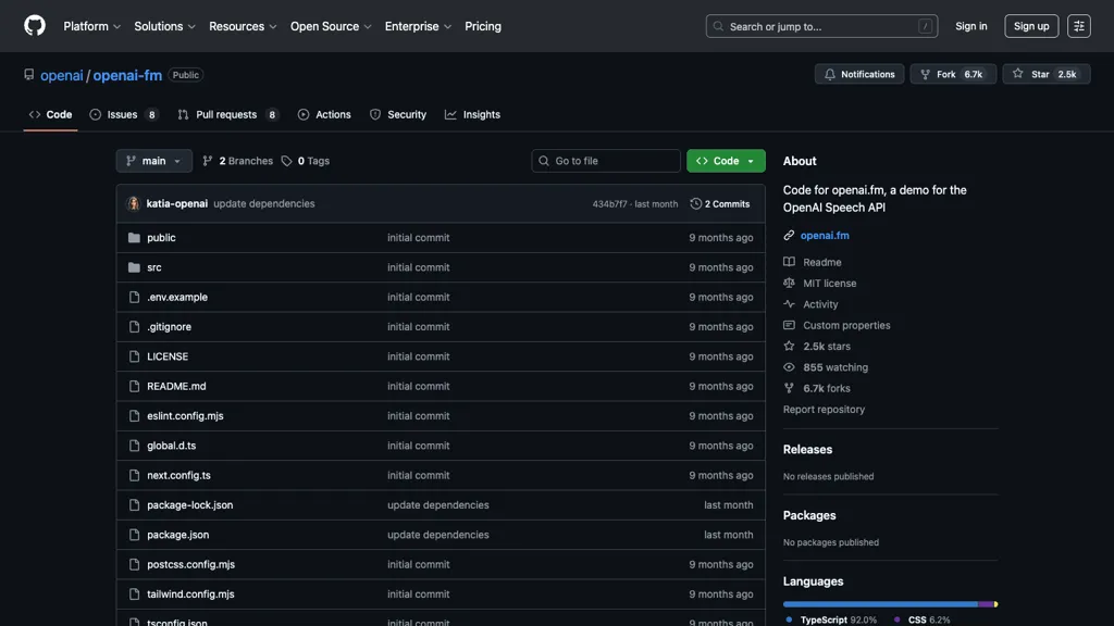 OpenAI.fm screenshot