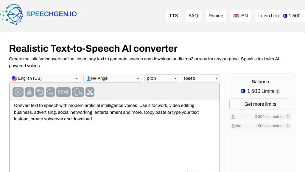 SpeechGen screenshot