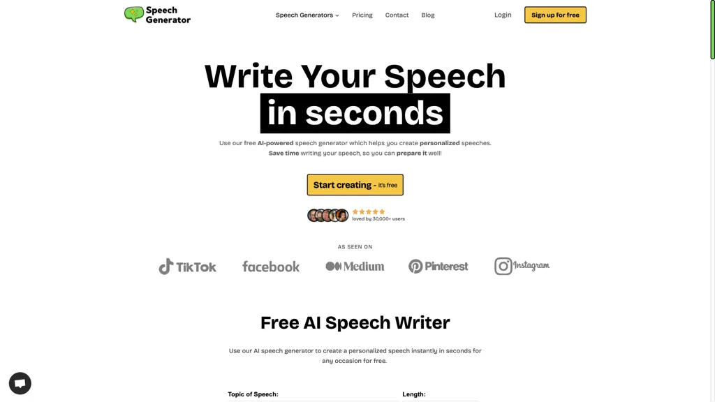 Speechgeneratorai screenshot