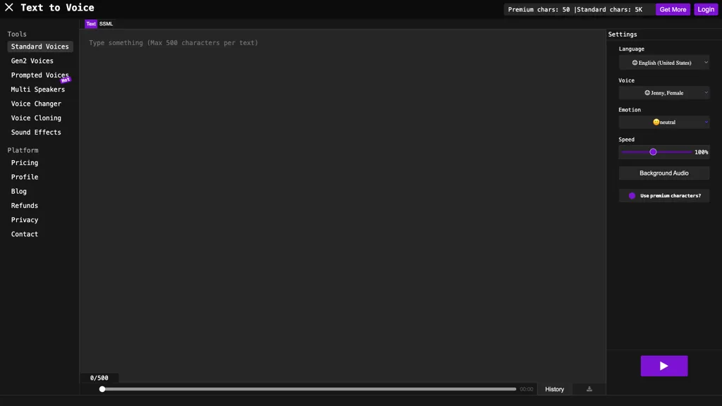 Texttovoice.online screenshot