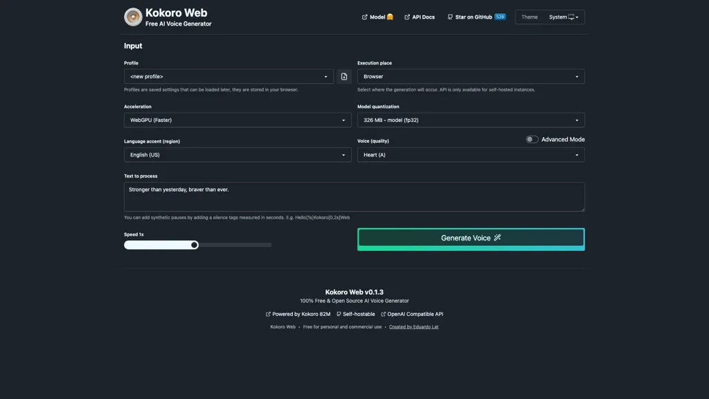 Kokoro Web screenshot