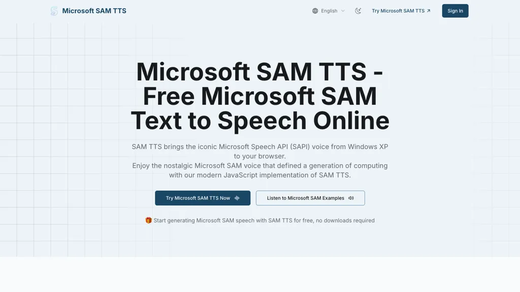SAM TTS screenshot