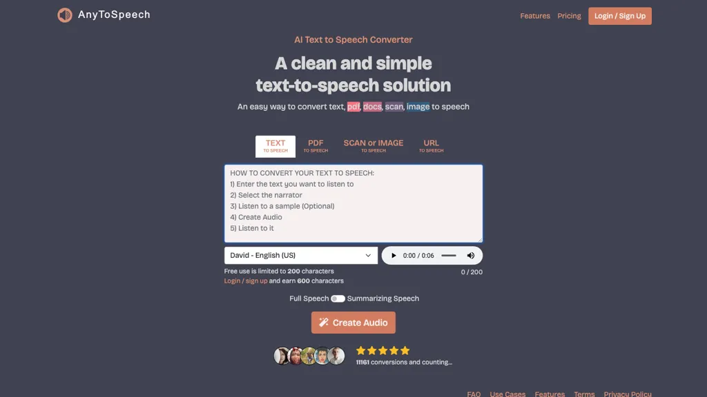 AnyToSpeech screenshot