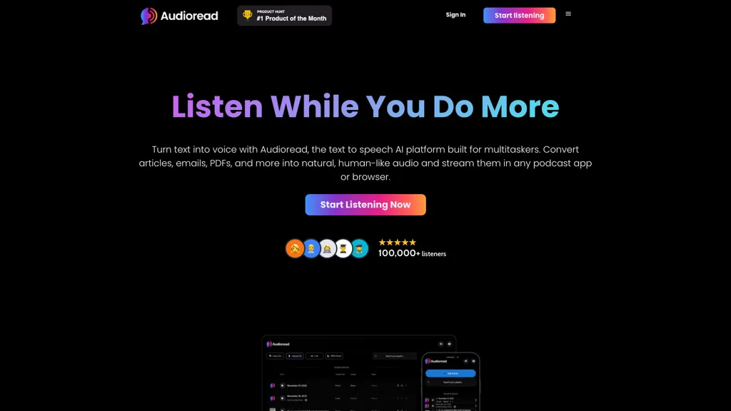 Audioread screenshot