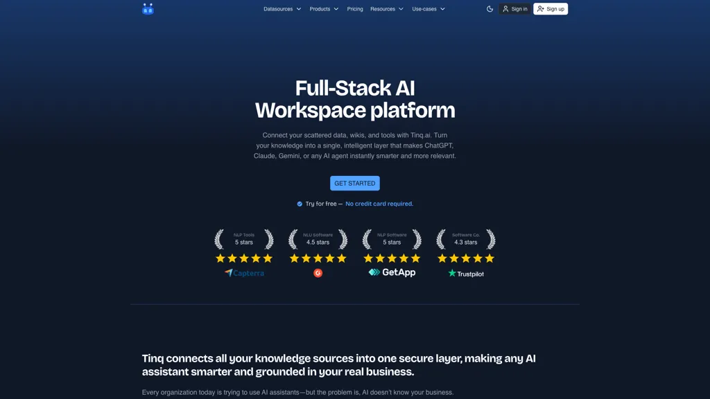 Tinq.ai - NLP API screenshot