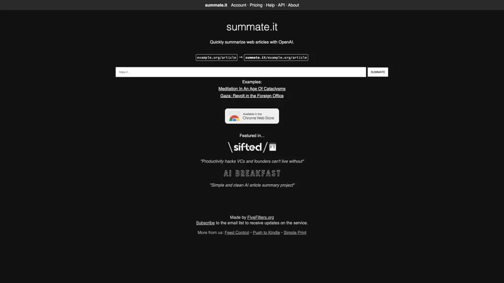 Summate screenshot
