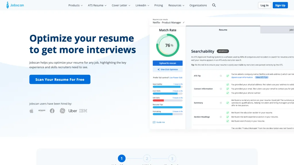 Jobscan screenshot