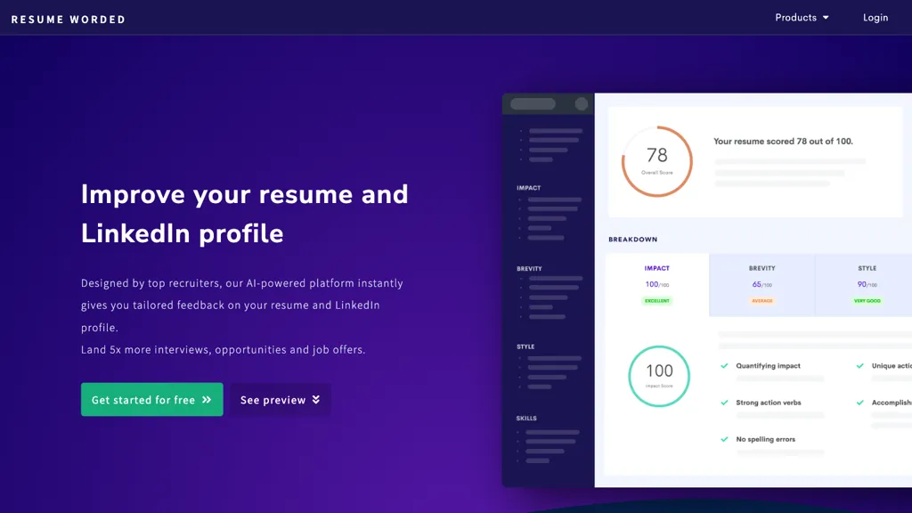 Resume Worded screenshot
