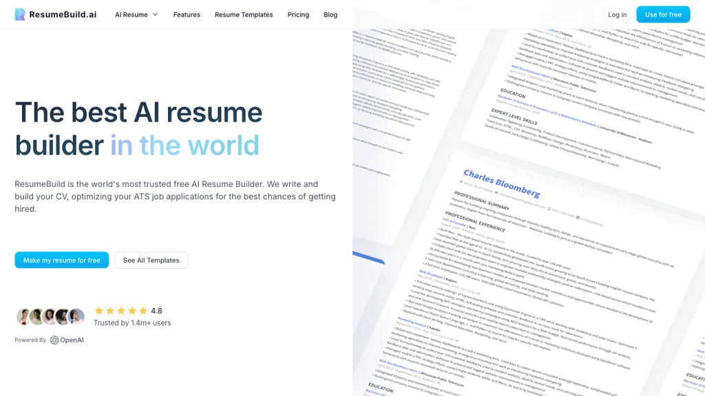 ResumeBuild screenshot