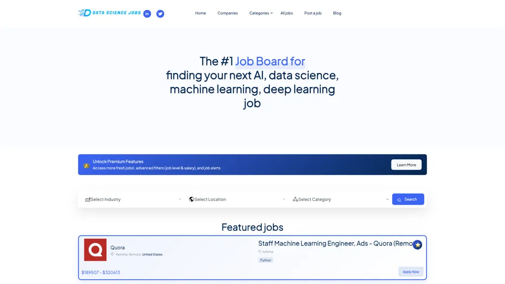 Data Science Jobs screenshot
